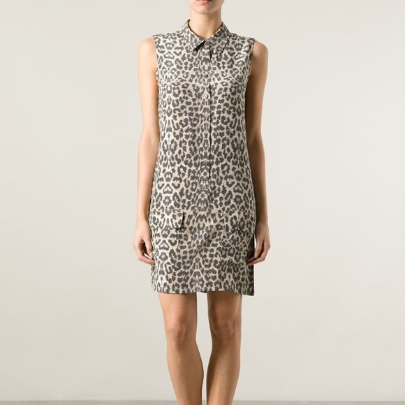 Equipment Silk Animal Print Dress - Picture 1 of 10